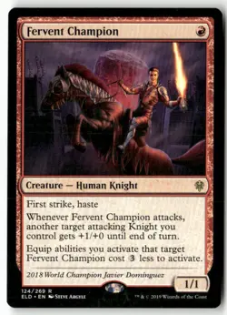 Fervent Champion 124 Rare Throne of Eldraine Magic: The Gathering Near Mint - Image 1