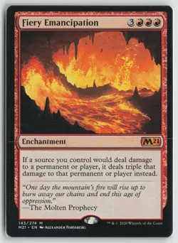 Fiery Emancipation Lightly Played 143 Core Set 2021 Magic: The Gathering - Image 1