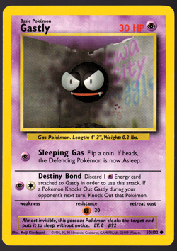 Gastly 50/102 Base Set 1999 Pokemon TCG Card NM - Image 1