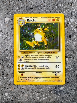 Pokemon TCG Cards Raichu 14/102 Base Set Holo Rare - Image 1