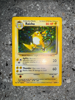 Pokemon TCG Cards Raichu 14/102 Base Set Holo Rare - Image 3
