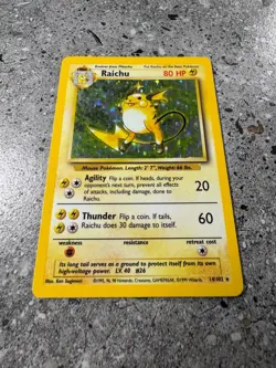 Pokemon TCG Cards Raichu 14/102 Base Set Holo Rare - Image 5