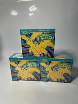 Pokemon Mega Evolutions Ascended Heroes ETB Elite Trainer Box Lot Of 3 - Image 1