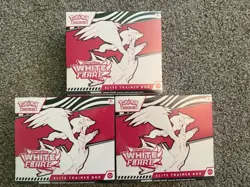 Pokemon TCG Scarlet & Violet White Flare ETB Factory Sealed Lot Of 3 - Image 1