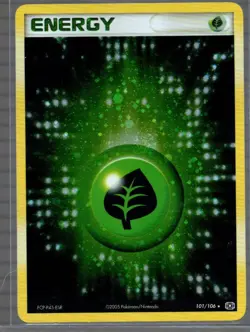 Pokemon TCG Grass Energy EX Emerald Holo rare 101/106 2005 SWIRL NM - Image 1