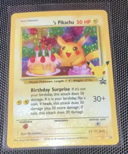 Pokemon Celebrations 25th Anniversary Birthday Pikachu #24 Black Star Promo NM - Image 1