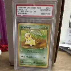 The Pokemon Company 1999 Japanese Neo Chikorita #152 Double White Star PSA 10 - Image 2