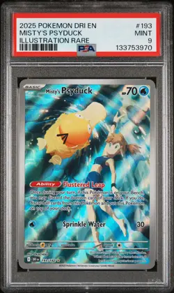 2025 POKEMON DRI EN-DESTINED RIVALS #193 MISTY'S PSYDUCK IR PSA 9 - Image 1