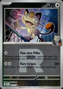 Team Rocket's Meowth (Team Rocket) 161/217 Holo Ascended Heroes Pokemon NM - Image 1