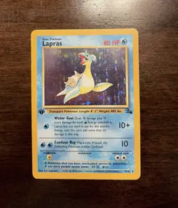 Lapras 10/62 Fossil 1st Edition Holo Rare Pokemon Card 1999 LP - Image 1