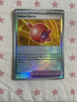 Pokemon Haban Berry 111/131 Sv: Prismatic Evolutions Holo Poke Ball Trainer Card - Image 1