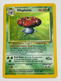 *** Pokemon - Vileplume Jungle 15/64 Vintage Holo Rare Unlimited English LP - Image 1