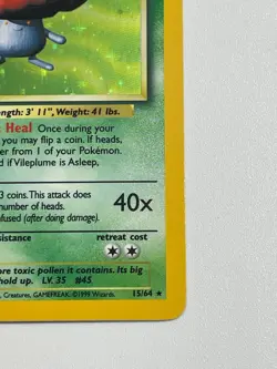 *** Pokemon - Vileplume Jungle 15/64 Vintage Holo Rare Unlimited English LP - Image 5