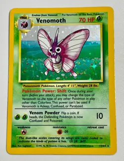 * Pokemon Venomoth 13/64 Jungle Holo Rare Vintage TCG MP/LP - Image 1