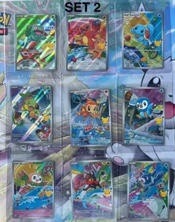 Pokemon TCG First Partner Illustration Collection Series 1 All 9 Promo Card Set - Image 1