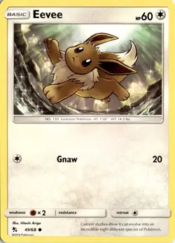 Eevee (49) 49/68 Hidden Fates Pokemon Card TCG - Image 1