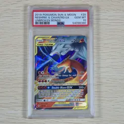 PSA 10 2019 Pokemon SM Unbroken Bonds Reshiram Charizard #20/214 With Display - Image 1