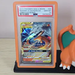 PSA 10 2019 Pokemon SM Unbroken Bonds Reshiram Charizard #20/214 With Display - Image 5