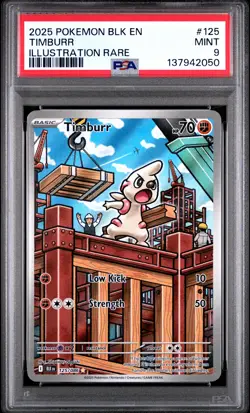 2025 POKEMON BLK EN-BLACK BOLT ILLUSTRATION RARE #125 TIMBURR PSA 9 - Image 1