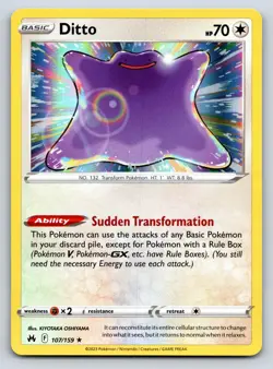 Ditto 107/159 Holo Rare Crown Zenith Pokemon Near Mint - Image 1