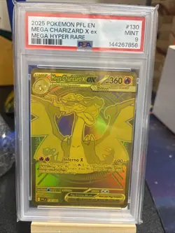 2025 POKEMON PFL EN-PHANTASMAL FLAMES MEGA HYPER RARE MEGA CHARIZARD X EX PSA 9 - Image 1