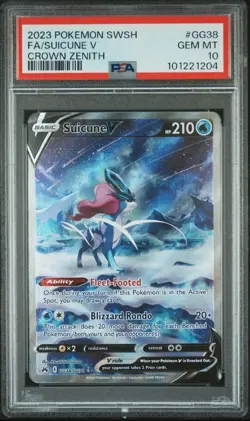 Suicune v Crown Zenith Galarian Gallery Holo Ultra Rare Card PSA 10 GG38 GG70 - Image 1
