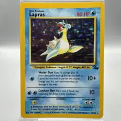 Lapras - 10/62 - Pokemon Card Fossil Unlimited Holo Rare - LP - Image 1