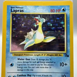 Lapras - 10/62 - Pokemon Card Fossil Unlimited Holo Rare - LP - Image 2