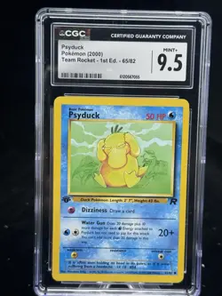 Psyduck #65 1st Edition Team Rocket 2000 Pokemon CGC 9.5 💦 - Image 1
