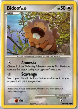Bidoof 11/17 Common POP Series 6 Pokemon Near Mint - Image 1