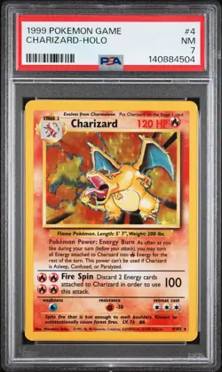 1999 POKEMON GAME #4 CHARIZARD-HOLO PSA 7 - Image 1