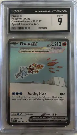 Eiscue ex 222/197 Pokemon Obsidian Flames SIR Holo CGC 9 - Image 1