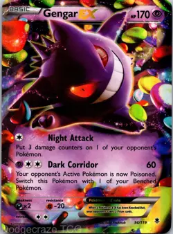 Gengar EX 34/119 Holo Rare EX Phantom Forces Pokemon LP - Image 1