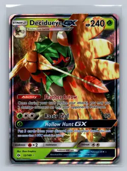Decidueye GX 12/149 Holo Ultra Rare SM Base Set LP 2017 Free Shipping - Image 1