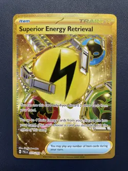 1x Pokemon Superior Energy Retrieval 277/193 Paldea Evolved Gold Hyper Rare Holo - Image 1
