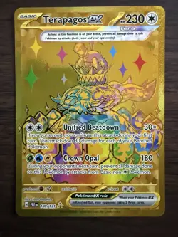 Terapagos ex #173/142 Full Art Gold Pokemon TCG Stellar Crown Hyper Rare - Image 1