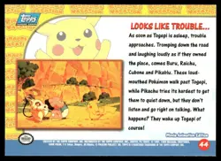 Looks Like Trouble #44 Pokemon 1999 Topps Movie LP Pikablu Error - Image 2