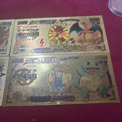 Set Of 4 Pokemon Nippon Ginko Gold Foil Notes. - Image 3