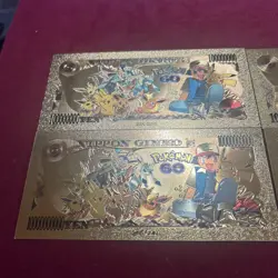 Set Of 4 Pokemon Nippon Ginko Gold Foil Notes. - Image 5