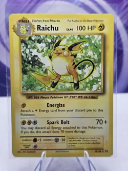 Pokemon TCG Raichu 36/108 Evolutions LP - Image 1