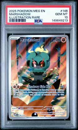 Pokemon Marshadow Me01 Mega Evolution Illustration Rare Holo 146/132 PSA 10 2025 - Image 1