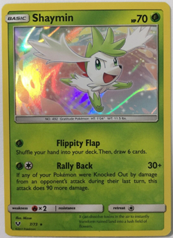 POKEMON SHAYMIN 7/73 SHINING LEGENDS RARE HOLO NEAR MINT - Image 1