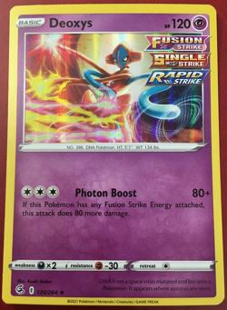 POKEMON DEOXYS 120/264 FUSION STRIKE RARE HOLO NEAR MINT - Image 1