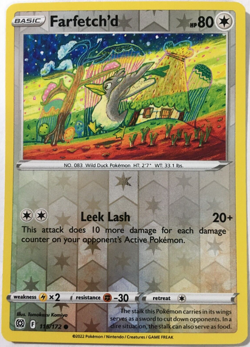POKEMON FARFETCH'D 115/172 BRILLIANT STARS COMMON REVERSE HOLO NEAR MINT - Image 1