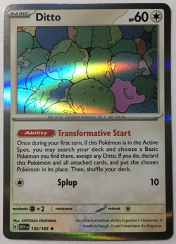 POKEMON DITTO 132/165 SCARLET & VIOLET 151 RARE HOLO NEAR MINT - Image 1