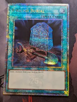 Yugioh Foolish Burial - RA02-EN049 - Quarter Century Secret Rare - 1st Ed NM - Image 1