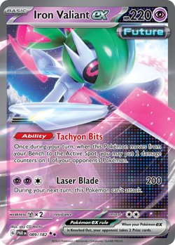 IRON VALIANT EX 089/182 DOUBLE RARE PARADOX RIFT POKEMON NEAR MINT - Image 1
