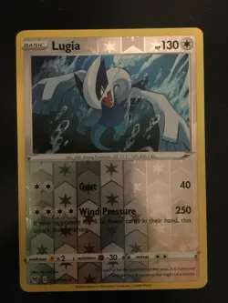 Pokemon TCG Sword & Shield Vivid Voltage Reverse Holo Lugia 132/185 NM-Mint - Image 1