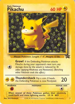 Pikachu 1 Promo Wizards Black Star Promos Pokemon Heavily Played - Image 1