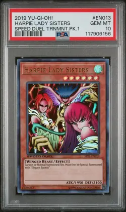 Yu-Gi-Oh! TCG Speed Duel Harpie Lady Sisters STP1-EN013 Ultra Rare PSA GEM MT 10 - Image 1
